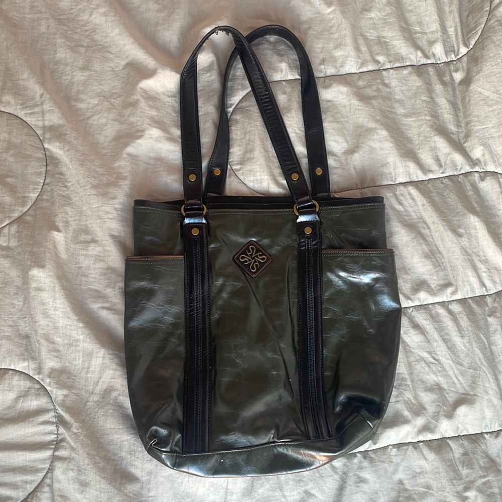 Vera Wang Olive Green Tote Bag